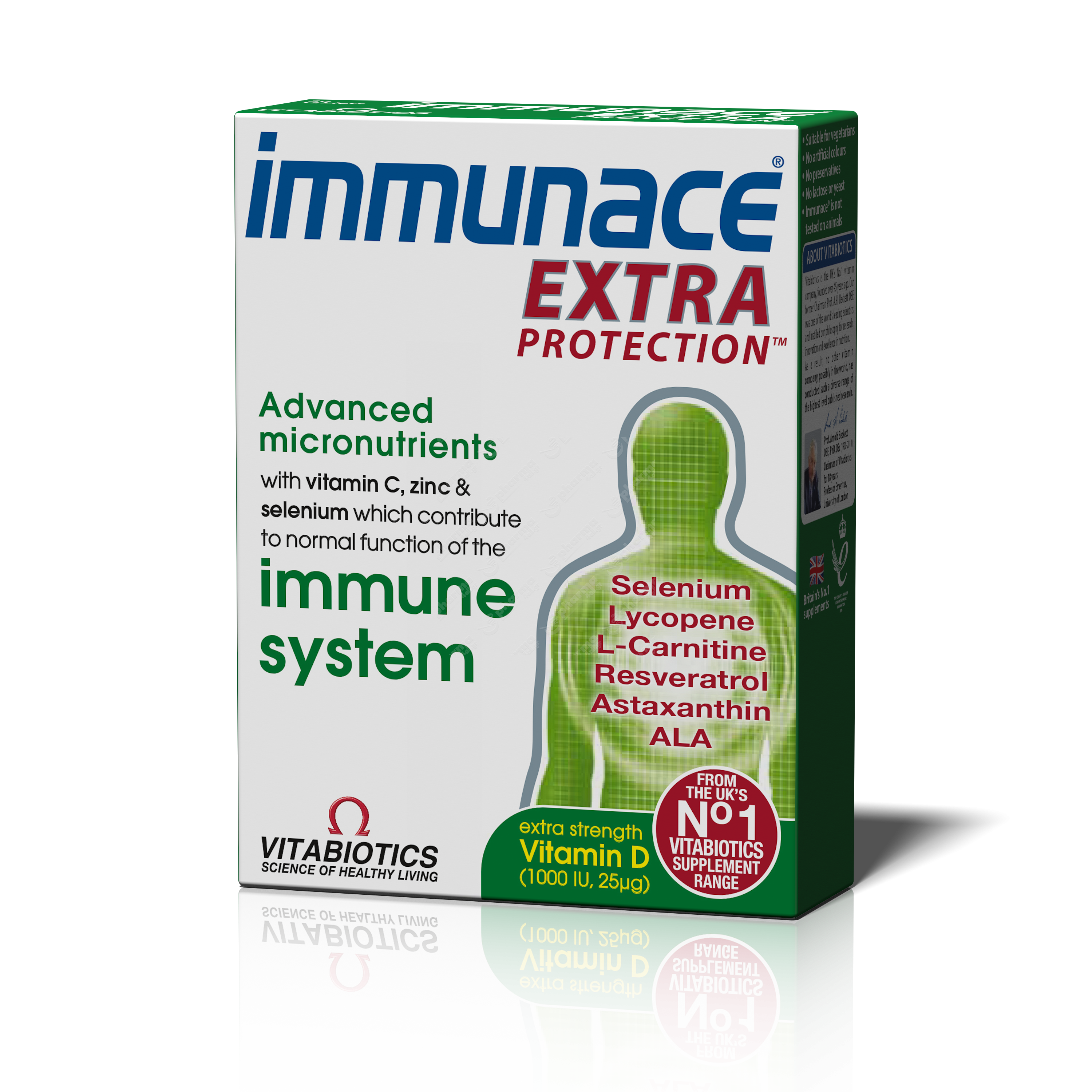 Vitabiotics Immunace Extra Protection Nutritional Supplement For Strong Immune 30 Tablets Me 10 09 Pharma4all Gr